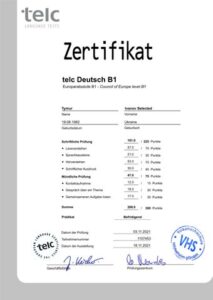 TELC Certificate